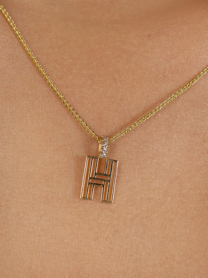 Art deco initial pendant