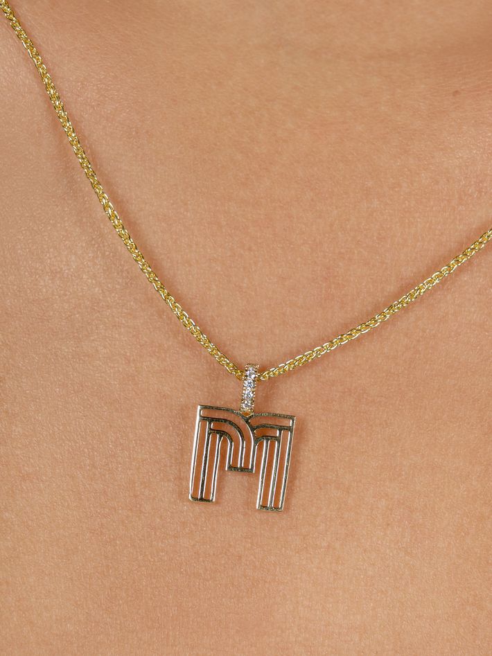 Art deco initial pendant