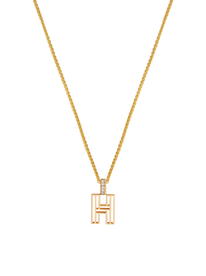 Art deco initial pendant