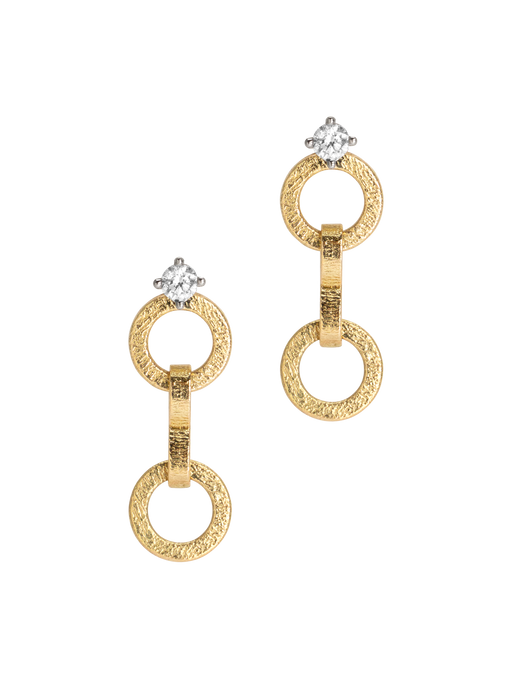 Circle diamond chain earrings photo