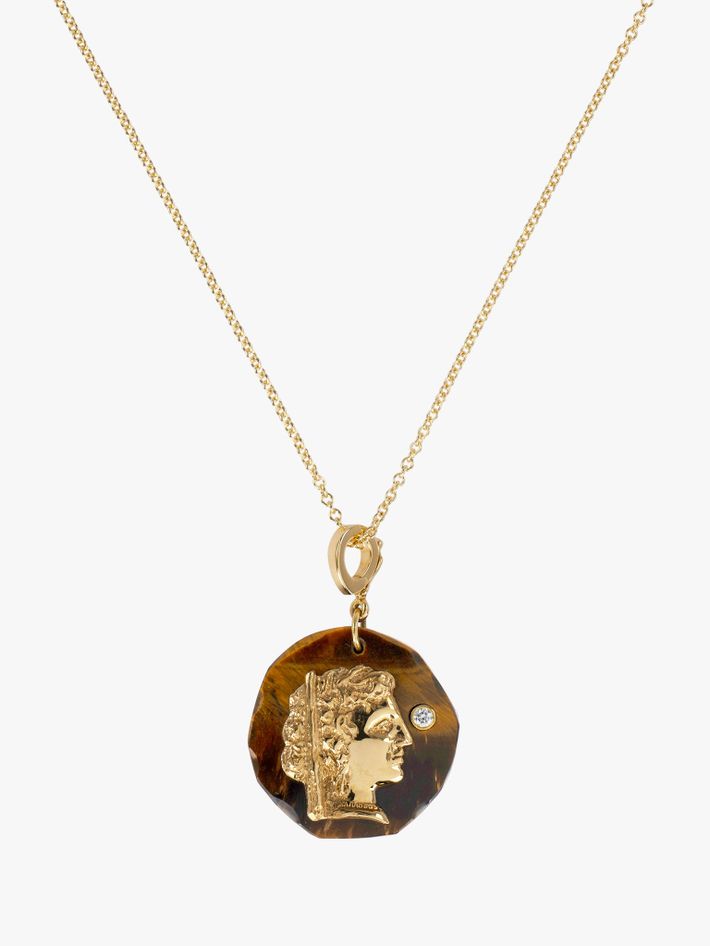 Hera goddess tiger's eye amulet necklace