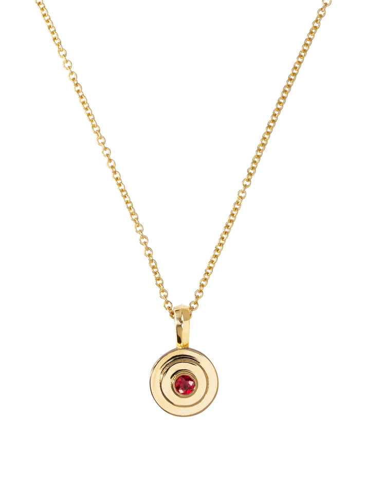 Petite ruby circular staircase necklace