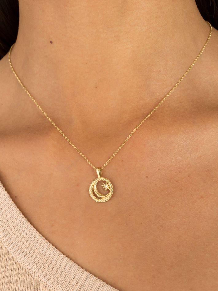 Petite cosmic coin necklace