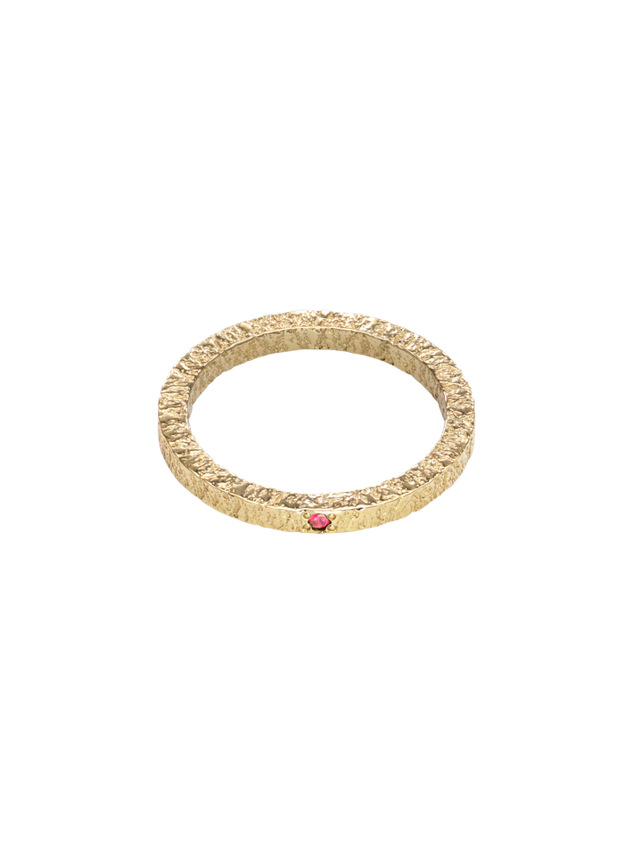 Petite textured ruby band