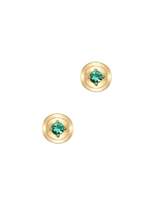 Petite emerald circular staircase studs photo