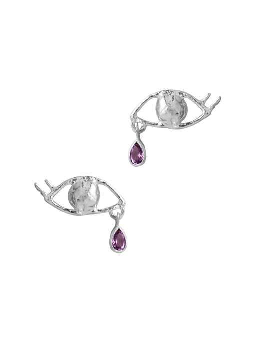 Cecie silver amethyst earrings photo