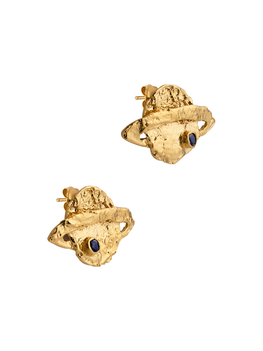 Saturnia stud earrings in gold vermeil photo
