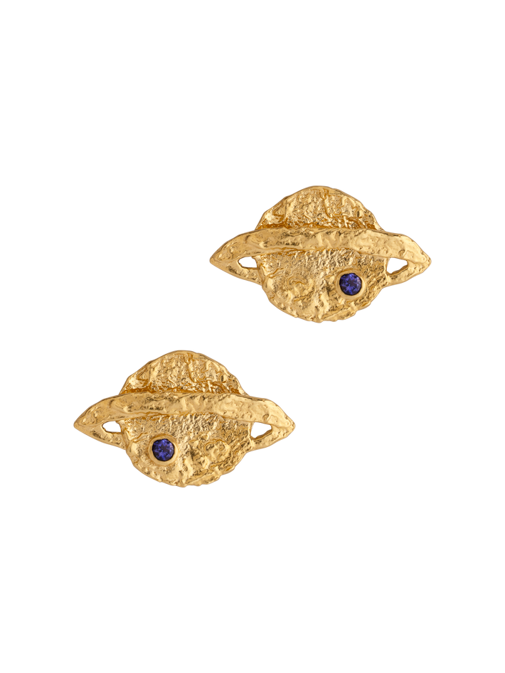 Saturnia stud earrings in gold vermeil