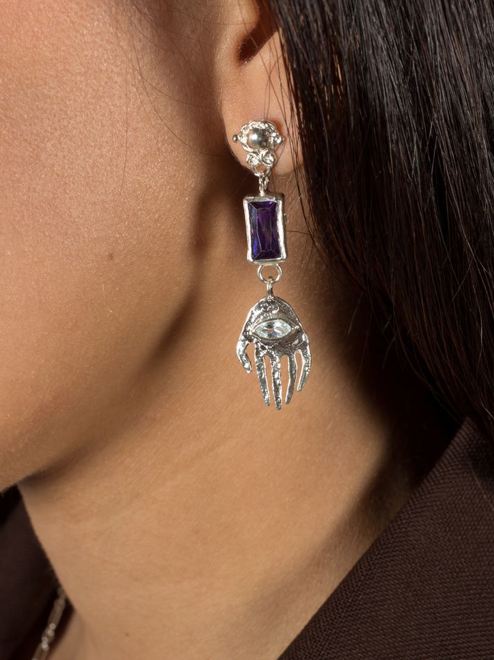 Manu silver single earring