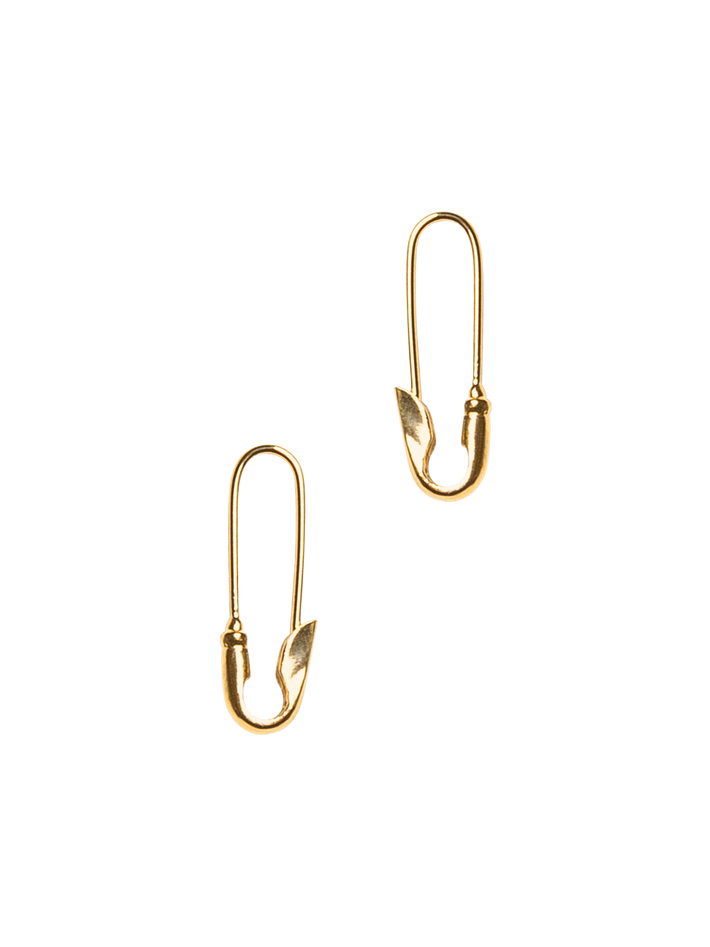 Small gold deals safety pin earrings