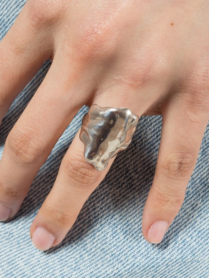 The wave fondue silver ring