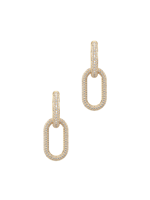 Connect collection diamond pave link earrings photo