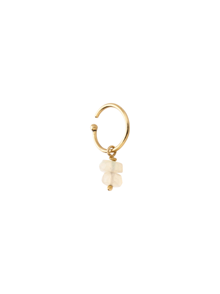Twist gemstone charm drop earring