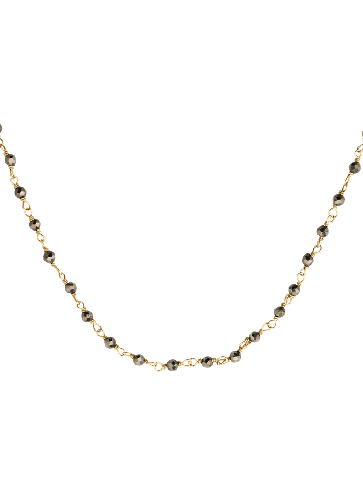 Gold and pyrite necklace