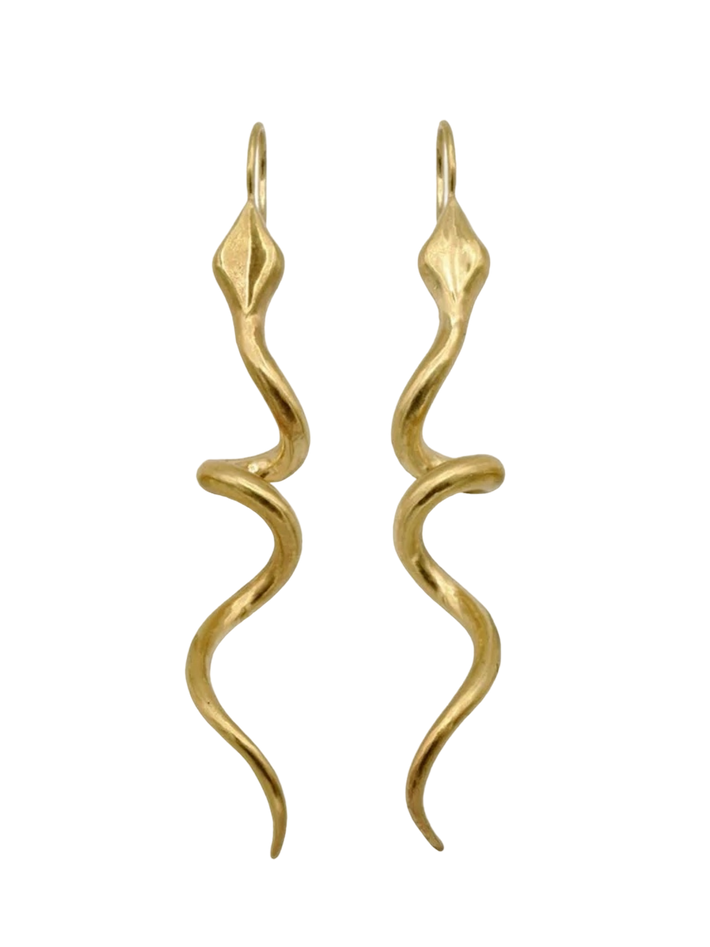 Large climbing snake earrings