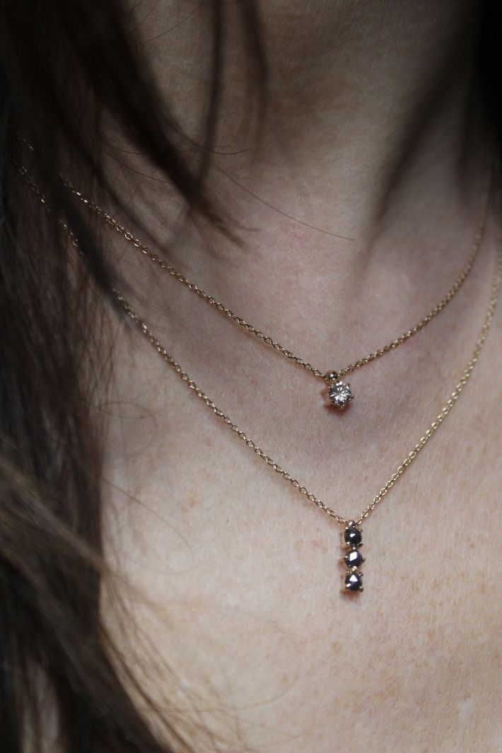 Astor necklace with champagne diamond