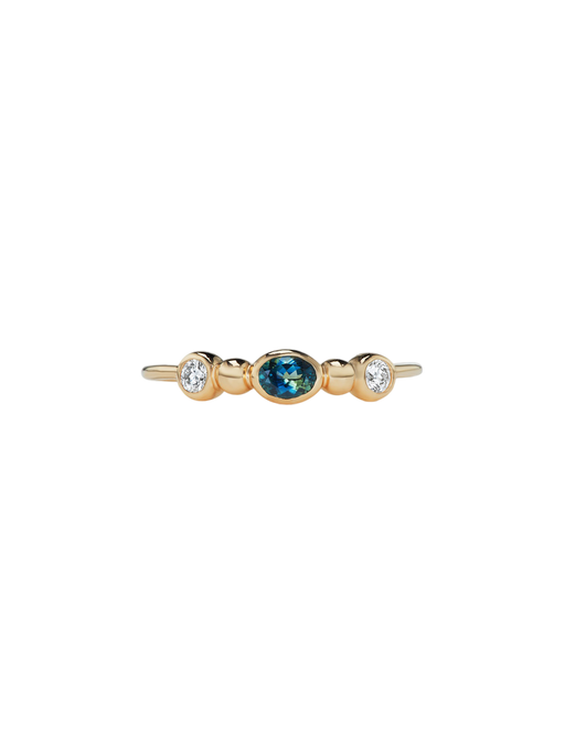 Rowan ring with diamonds and sapphire photo