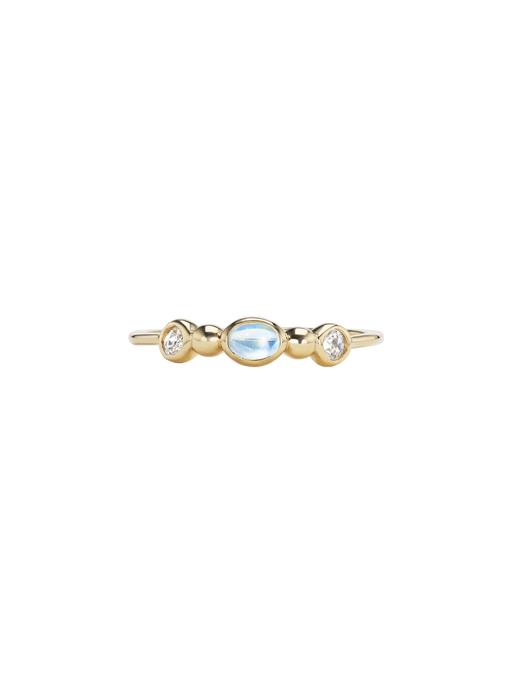 Rowan ring with diamonds and moonstone photo