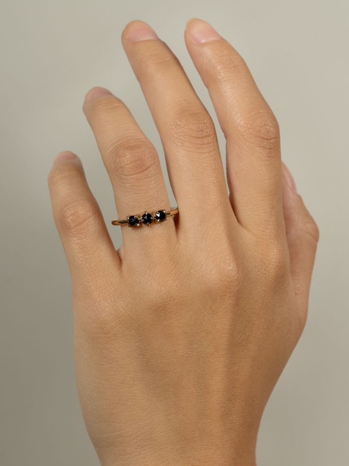 Rae ring with black diamonds