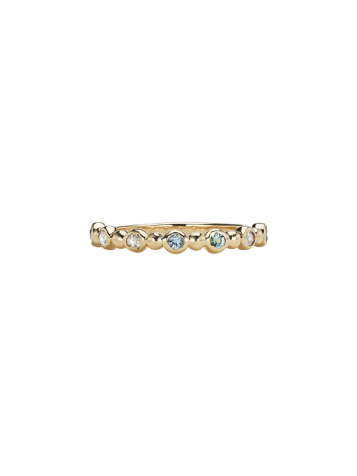 Ondine ring with diamonds, tourmaline and aquamarine photo