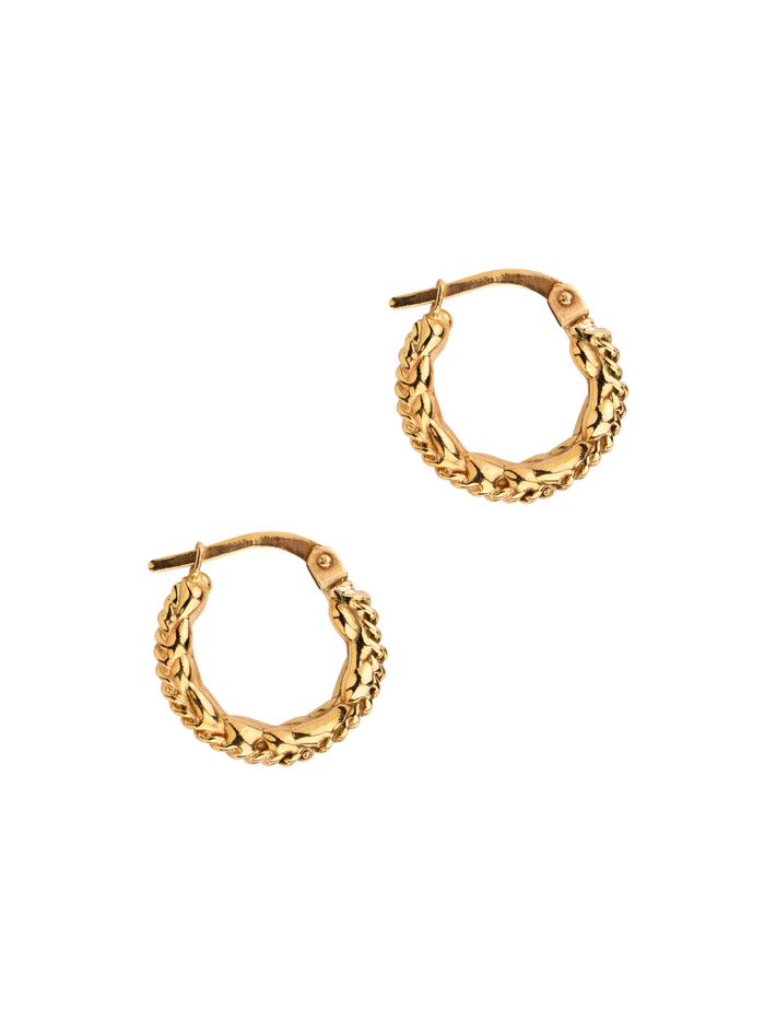 Lavish chain hoops yellow gold