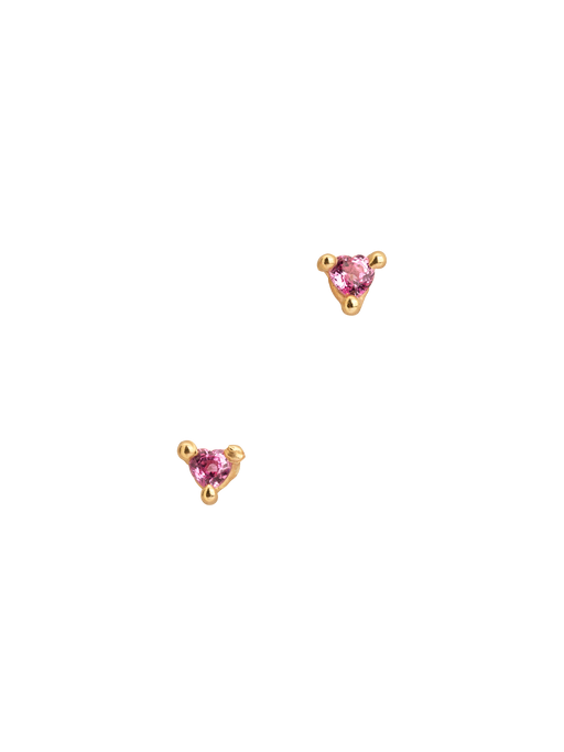 Pink heart sapphire studs photo