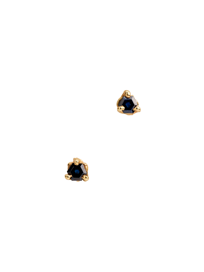Hexagon sapphire studs