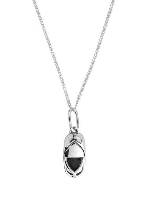 Mini capsule crystal necklace white gold photo
