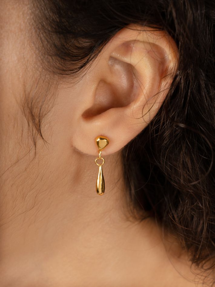 Chestnuts and tears earrings - gold plated