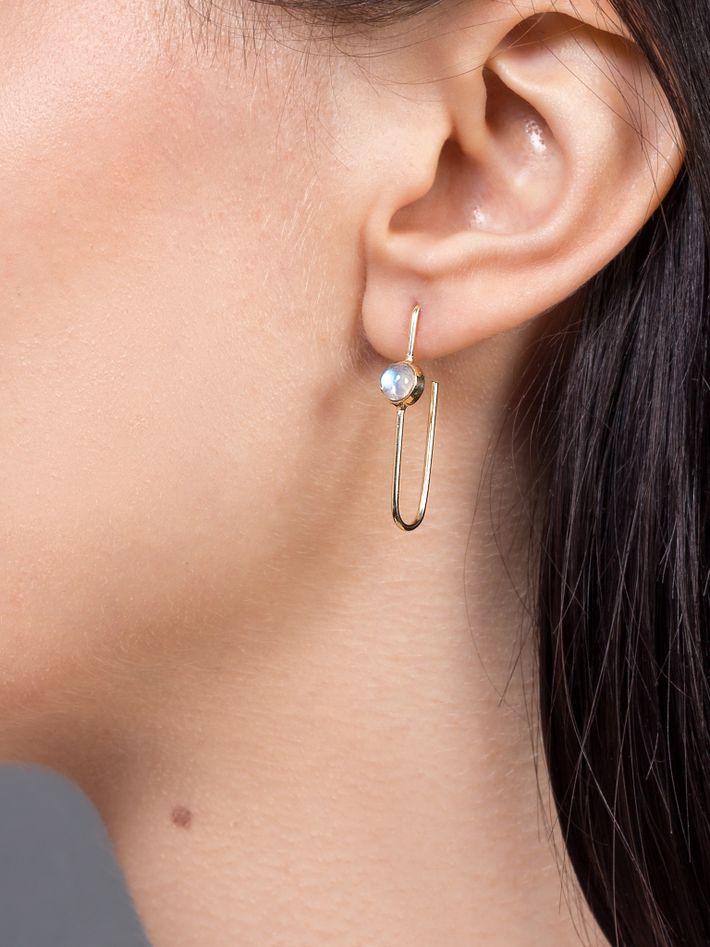 Moonstone link light earrings