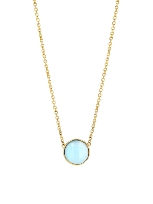 Round cab necklace blue topaz photo