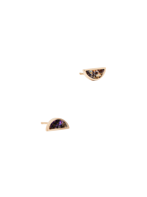 One half matrix boulder opal studs photo