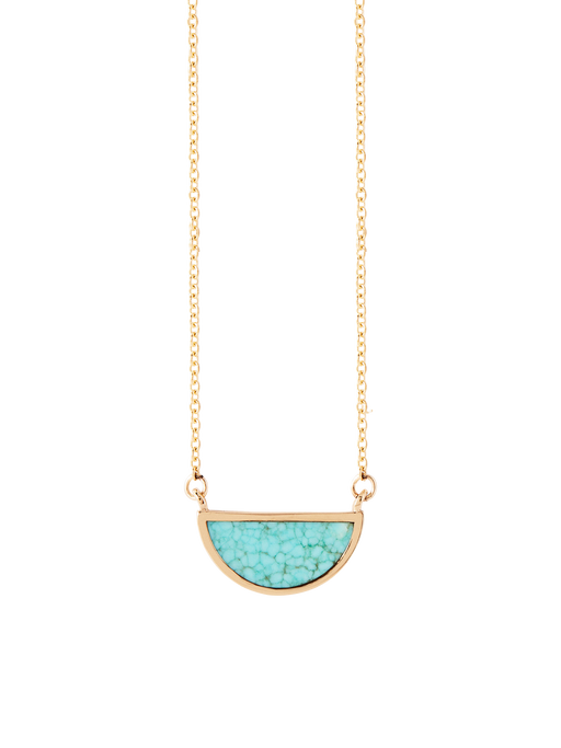 One half turquoise pendant necklace photo