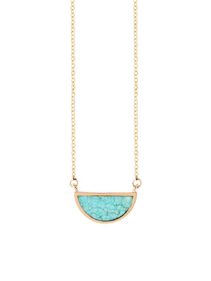 One half turquoise pendant necklace