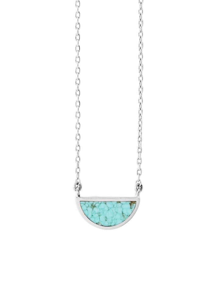 One half turquoise pendant necklace