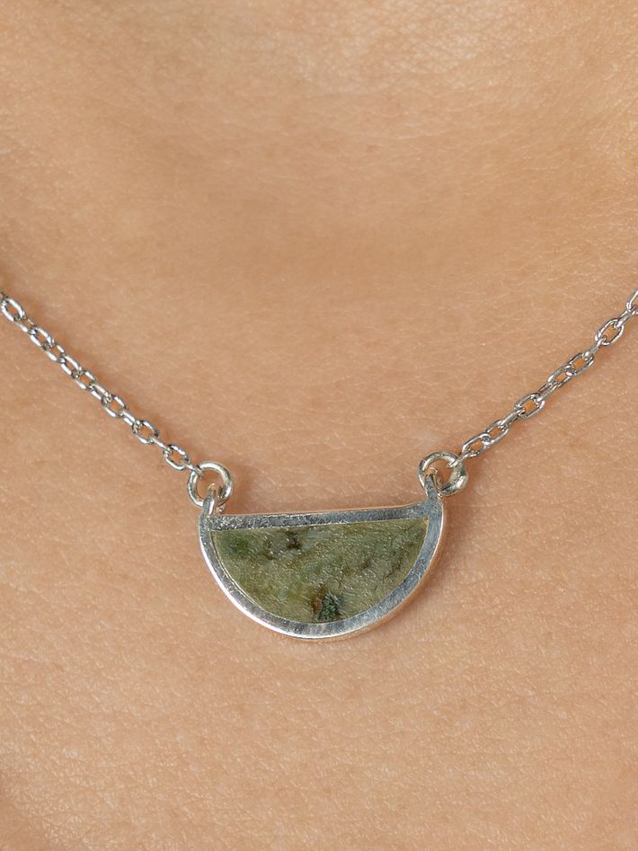 One half jade pendant necklace