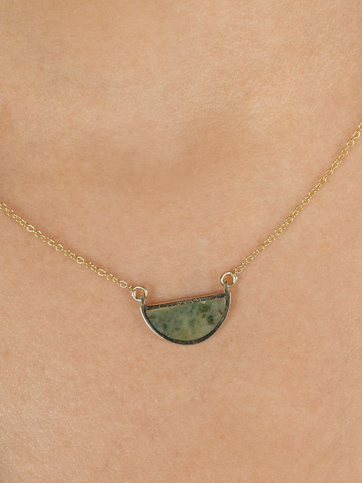 One half jade pendant necklace