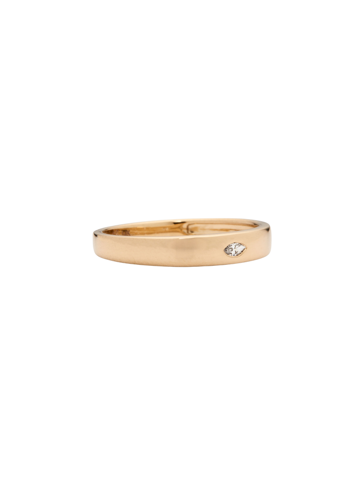 Floe marquise signet diamond ring