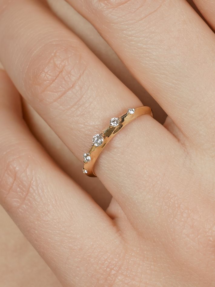 Floe five diamond ring