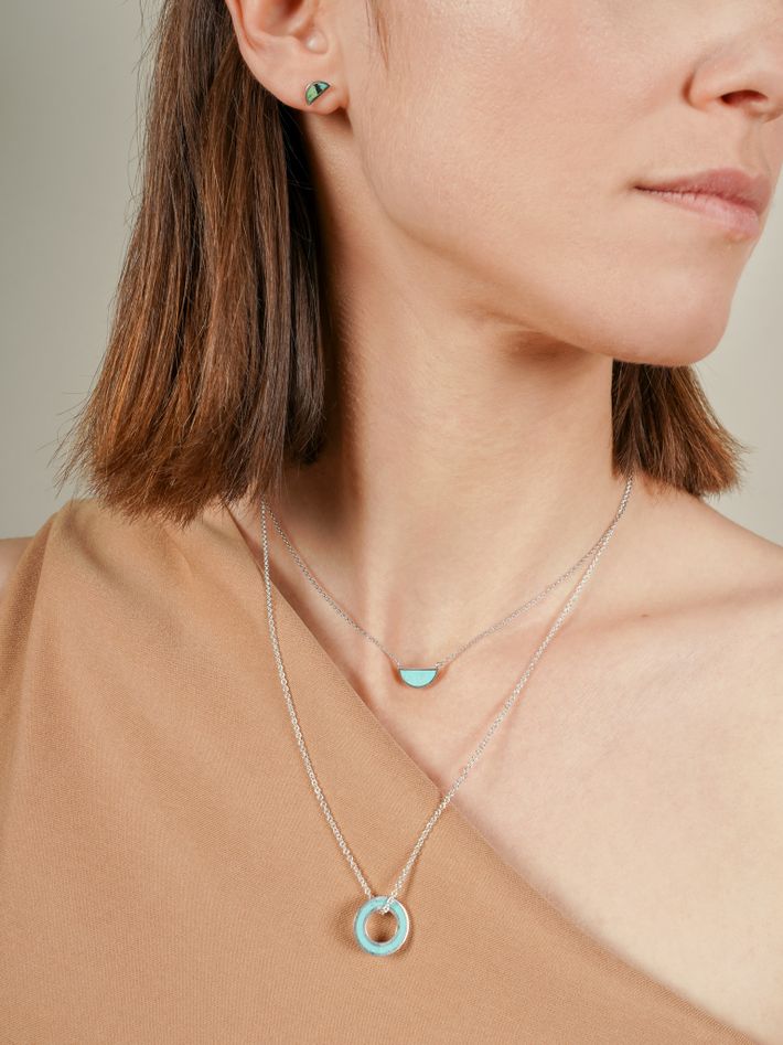 Orbit turquoise pendant necklace