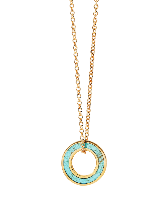 Orbit turquoise pendant necklace