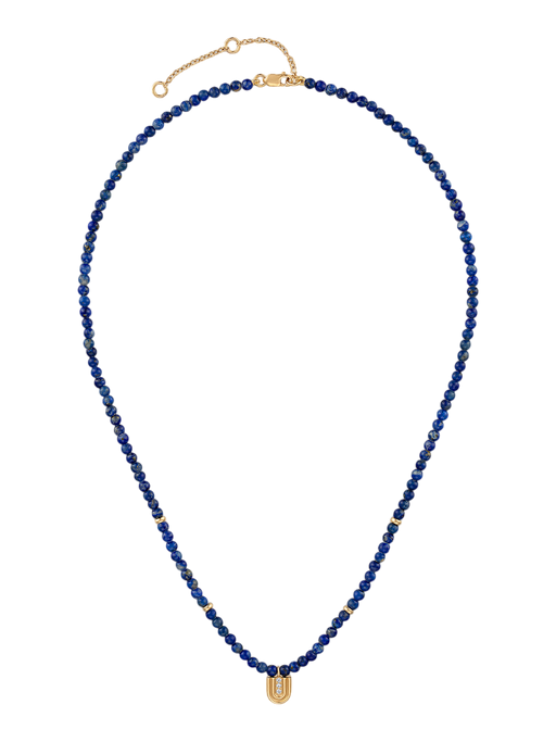 Beaded nova necklace- lapis photo