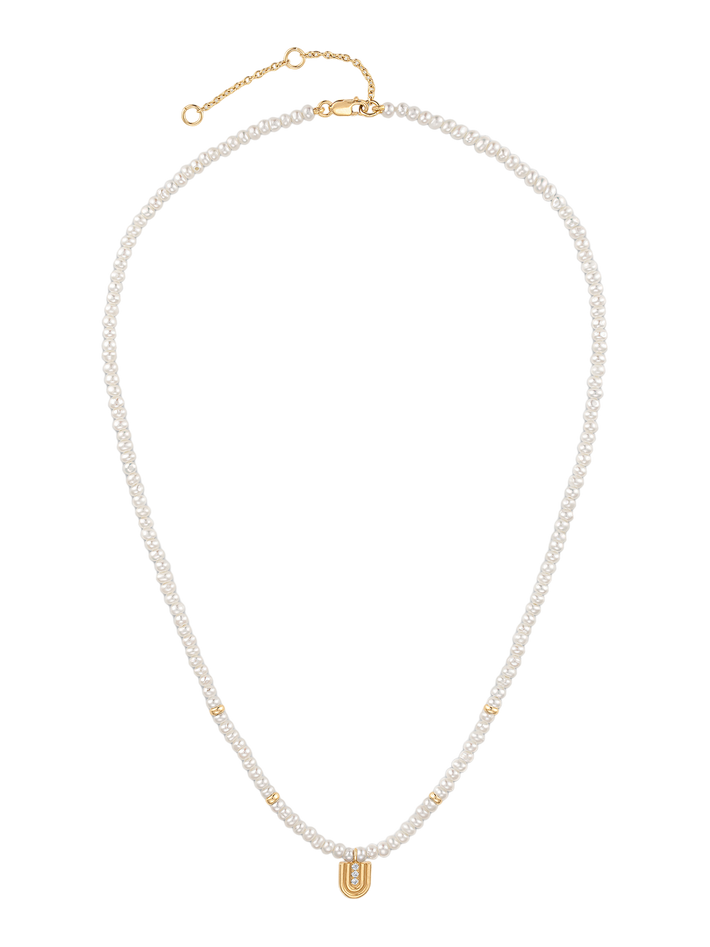 Beaded nova necklace with pearl