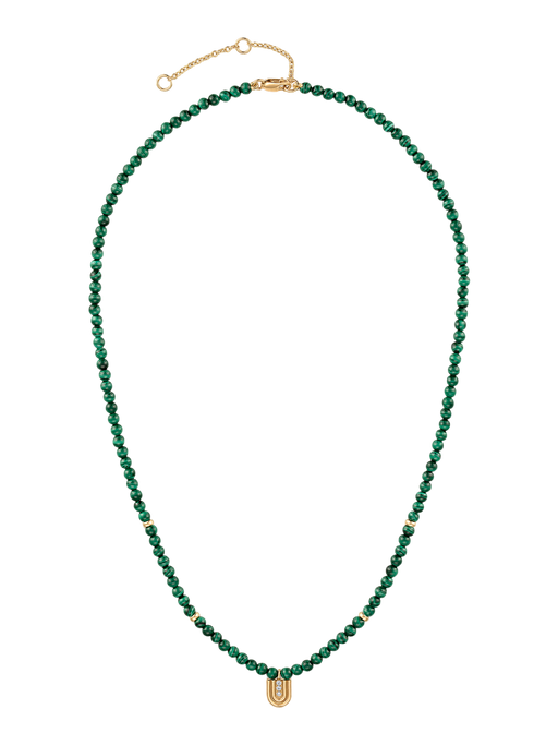 Beaded nova necklace with malachite photo