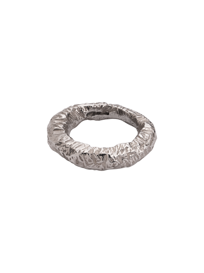 Organic textured silver ring