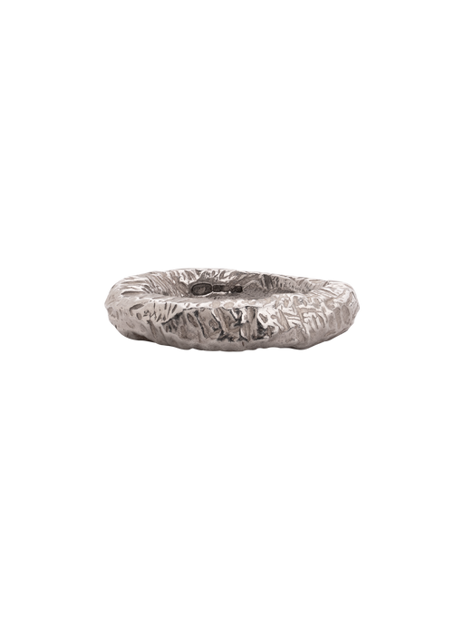 Organic textured silver ring photo
