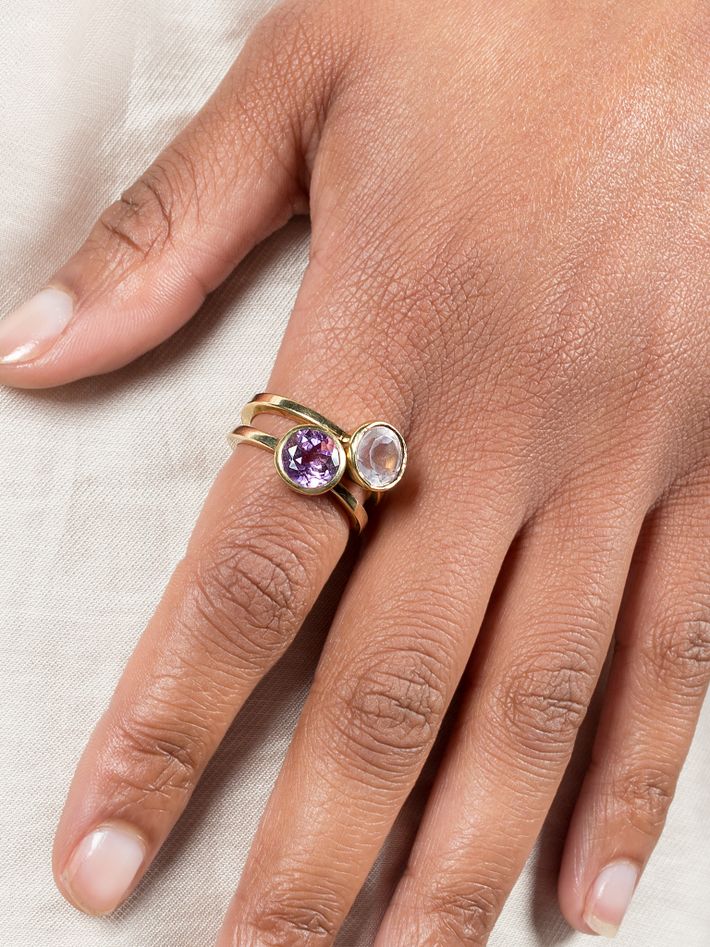 Rose quartz bling ring 