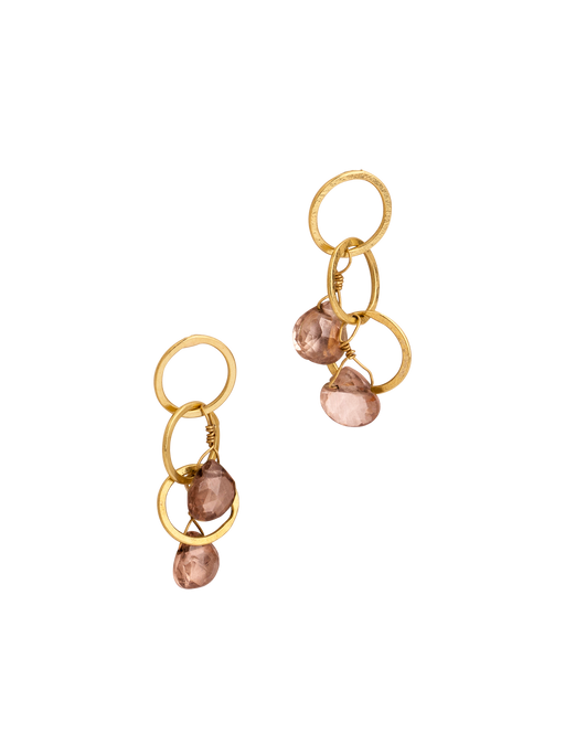 Flash babes brown zircon earrings in 18kt recycled gold photo