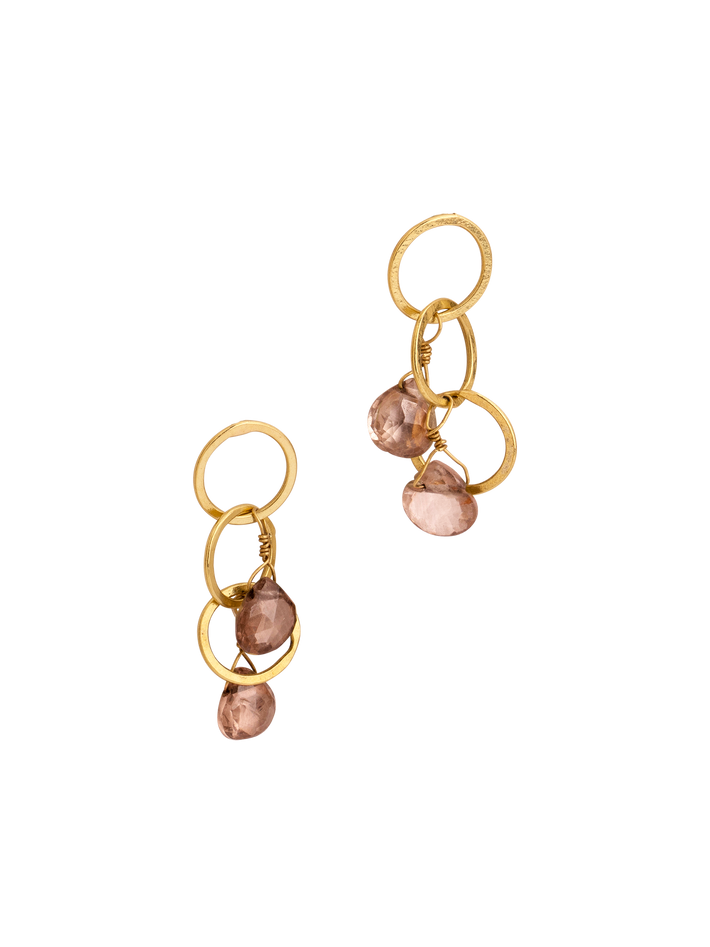 Flash babes brown zircon earrings in 18kt recycled gold