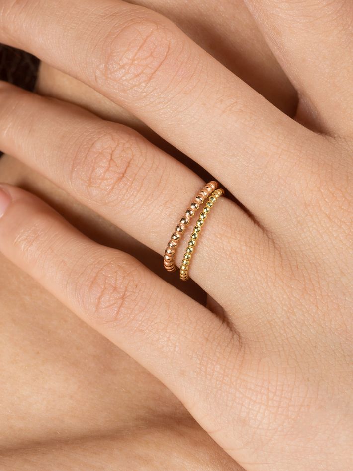 Rose gold bubble ring